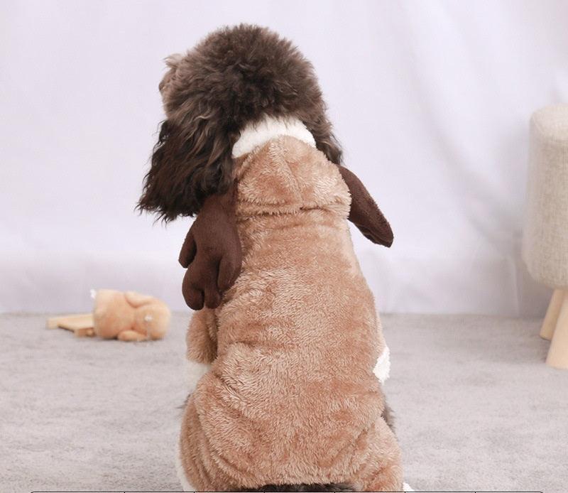 Collection de costumes pour chiens pour l'automne et l'hiver : style dessin animé en polaire corail confortable