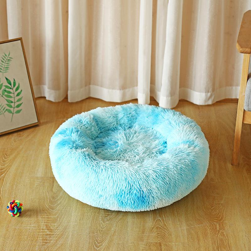 Lit rond douillet de luxe pour animaux de compagnie - Le refuge ultime pour les petits chiens et les chats