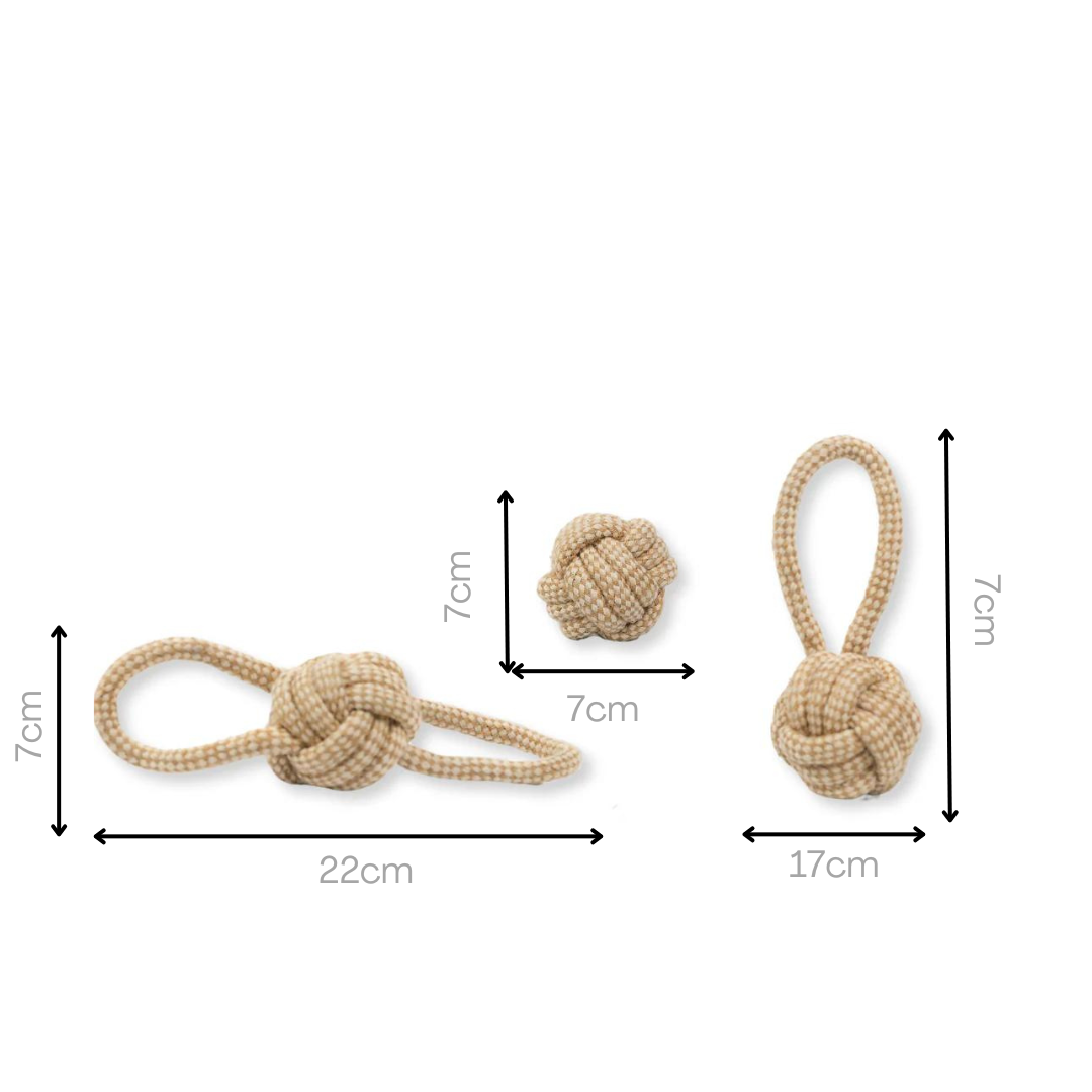 Jouets à tirer en chanvre naturel
