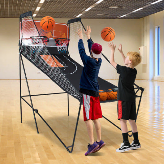 Faltbares Basketball-Arcade-Spiel, Basketballkorb-Maschine für Kinder mit 8 aufregenden Spielmodi