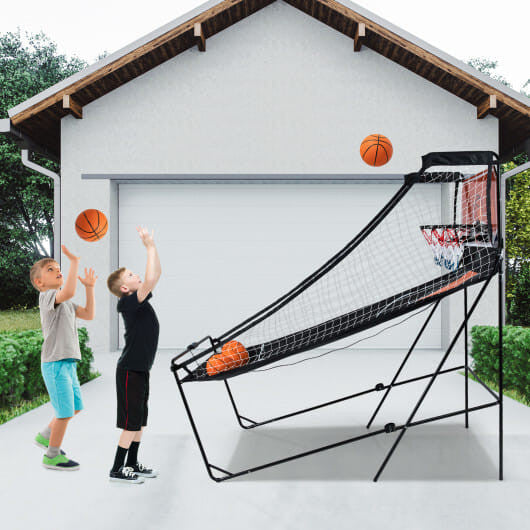 Faltbares Basketball-Arcade-Spiel, Basketballkorb-Maschine für Kinder mit 8 aufregenden Spielmodi