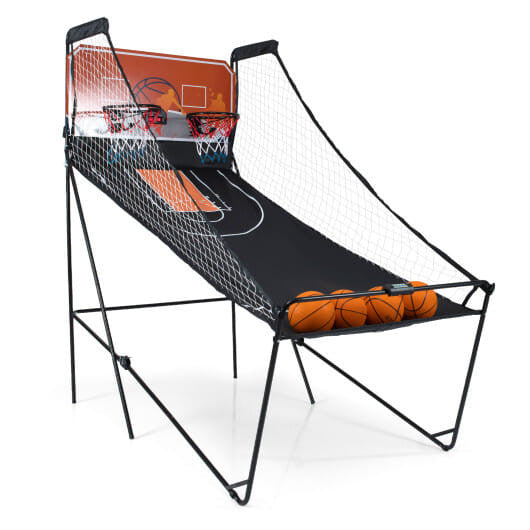 Faltbares Basketball-Arcade-Spiel, Basketballkorb-Maschine für Kinder mit 8 aufregenden Spielmodi